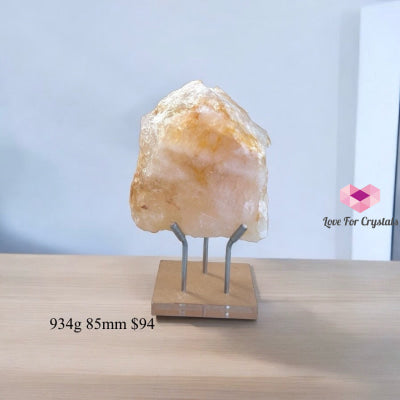 Golden Healer Raw (RAPID HEALING & FINANCIAL FLOW PRE-ACTIVATED STONE) with Acrylic Stand 934g 85mm Large crystals
