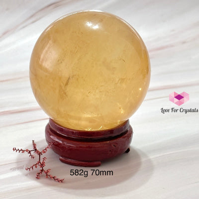 Golden Honey Calcite Sphere 70Mm (Mexico) 582G Polished Crystals