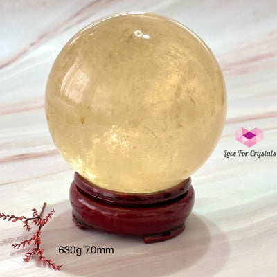 Golden Honey Calcite Sphere 70Mm (Mexico) 630G Polished Crystals