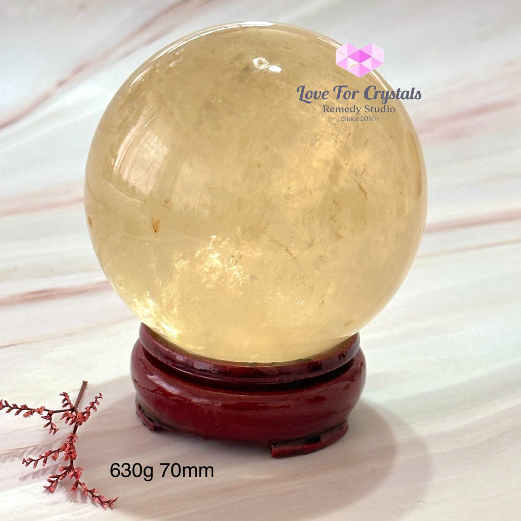Golden Honey Calcite Sphere 70Mm (Mexico) 630G Polished Crystals