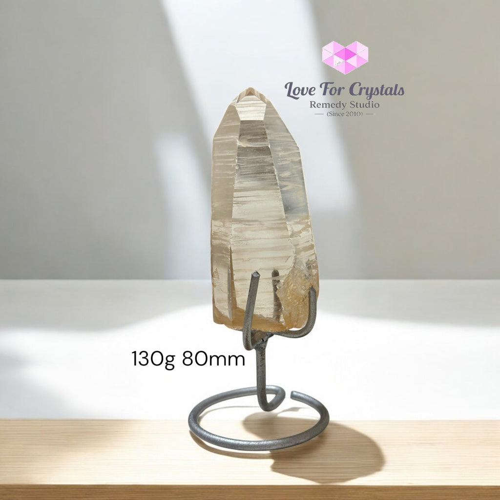 Golden Lemurian Raw Points with Stand – Brazil Encoded Light Tool AAA Grade 130g 80mm Lemurian Seed