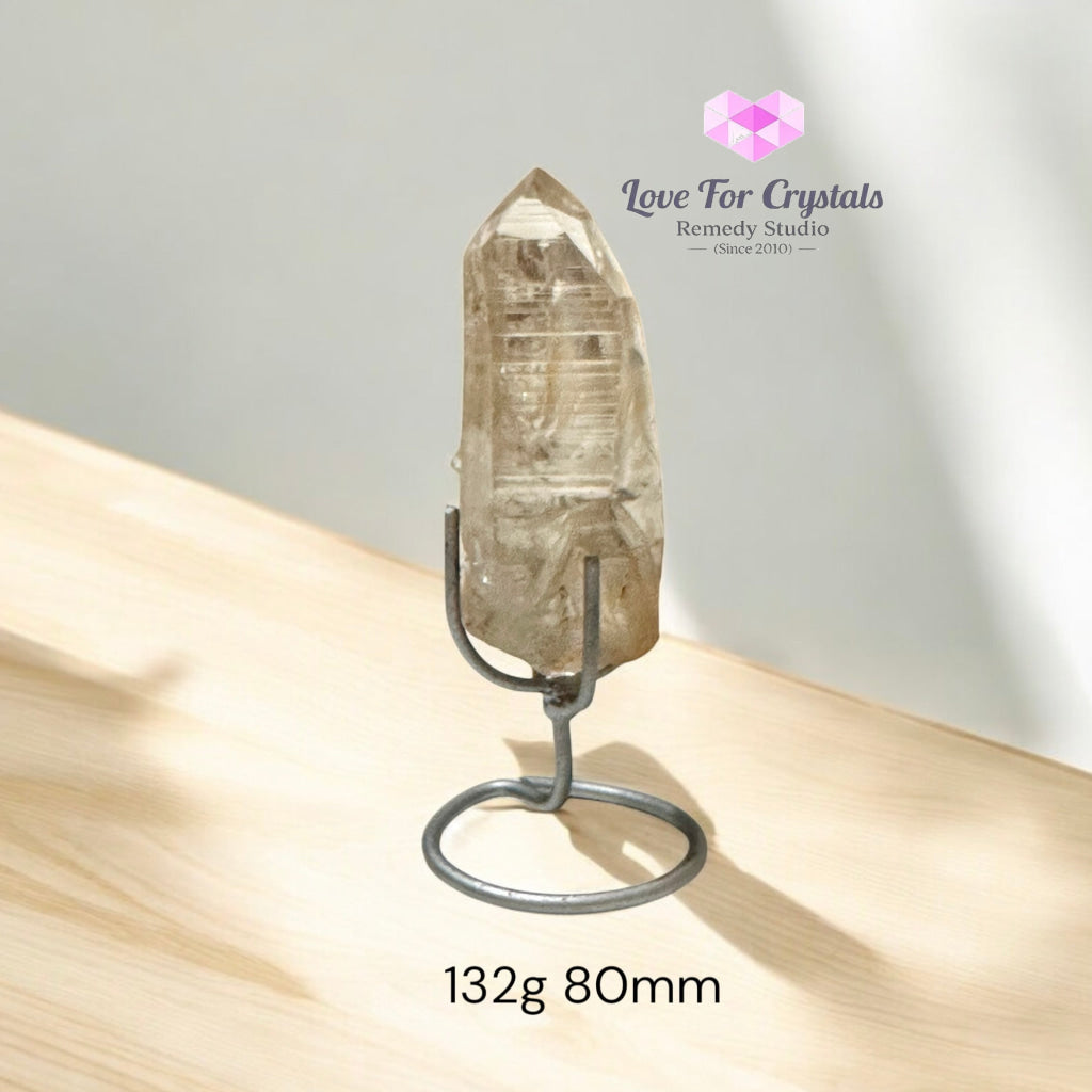 Golden Lemurian Raw Points with Stand – Brazil Encoded Light Tool AAA Grade 132g 80mm Lemurian Seed