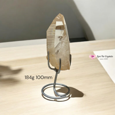 Golden Lemurian Raw Points with Stand – Brazil Encoded Light Tool AAA Grade 184g 100mm Lemurian Seed