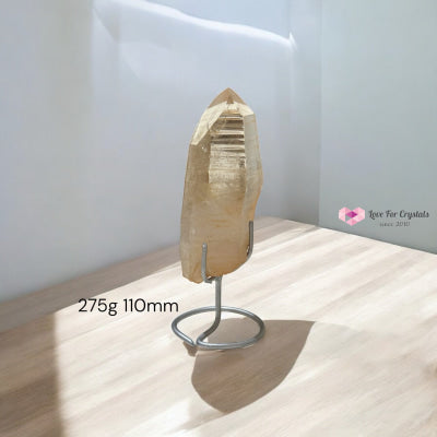 Golden Lemurian Raw Points with Stand – Brazil Encoded Light Tool AAA Grade 275g 110mm Lemurian Seed