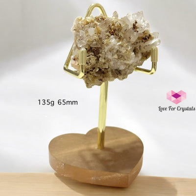 Golden Mica in Quartz Cluster with Stand (Brazil) 135g 65mm Crystals