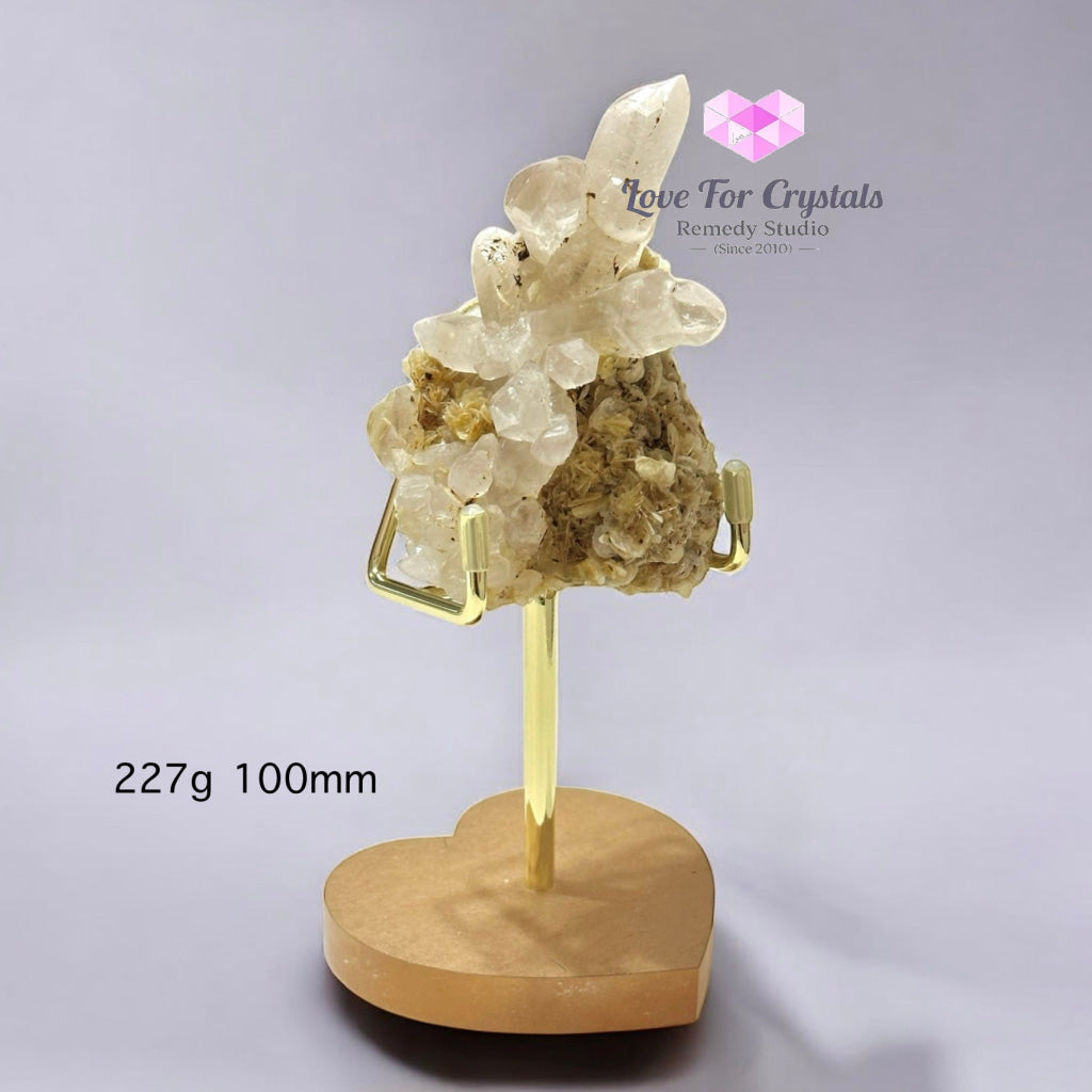 Golden Mica in Quartz Cluster with Stand (Brazil) 227g 100mm Crystals