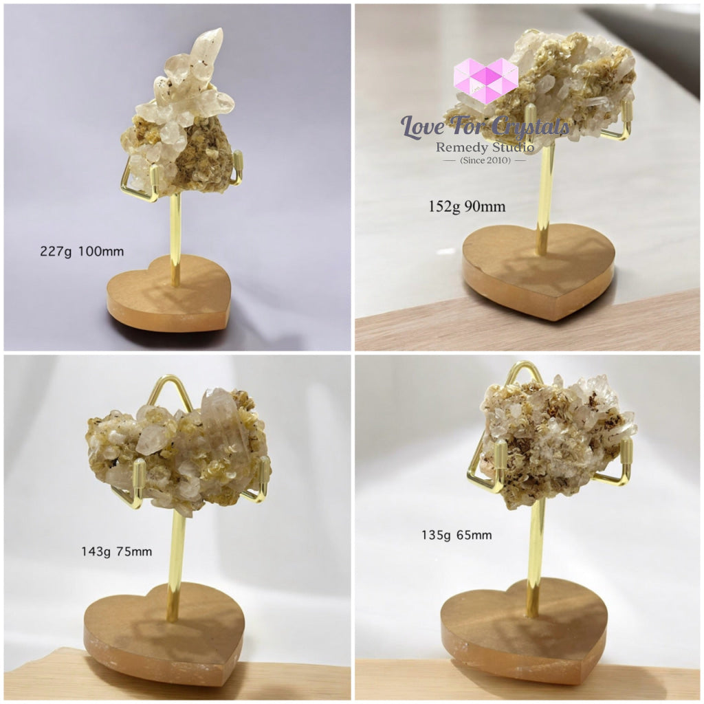 Golden Mica in Quartz Cluster with Stand (Brazil) Crystals