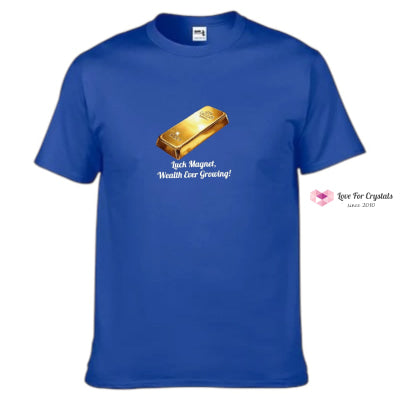 Golden Prosperity Gold Bar (Shirts of Fortune) by Fort M Treasures (Premium Grade) Navy Blue S