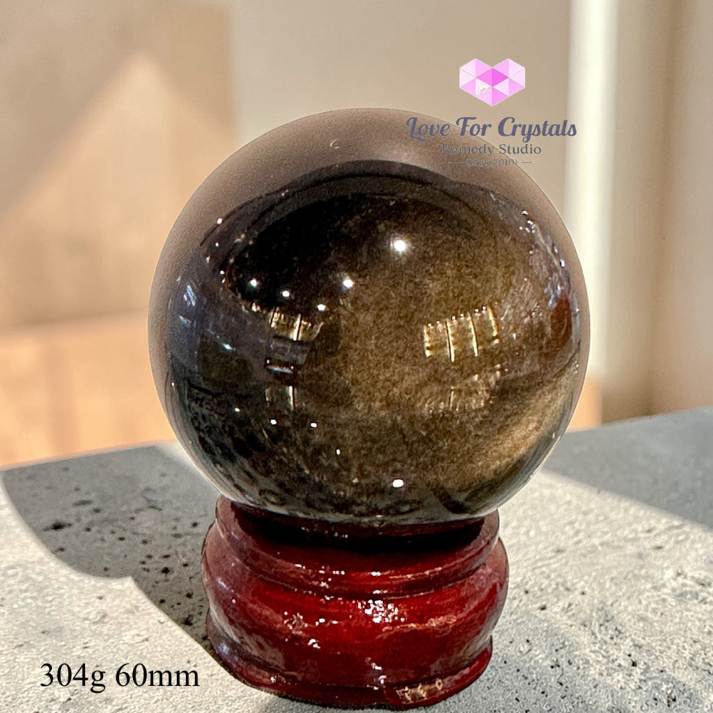 Golden Sheen Obsidian Sphere (encoded & activated) 304g 60mm Crystal sphere