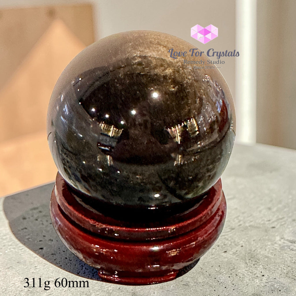 Golden Sheen Obsidian Sphere (encoded & activated) 311g 60mm Crystal sphere