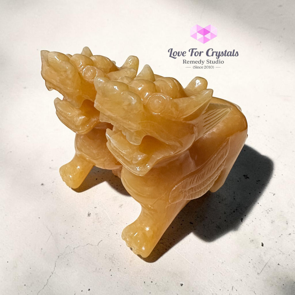 Golden Yellow Jade Calcite Pixiu (4” 6” & 8”) - Jade