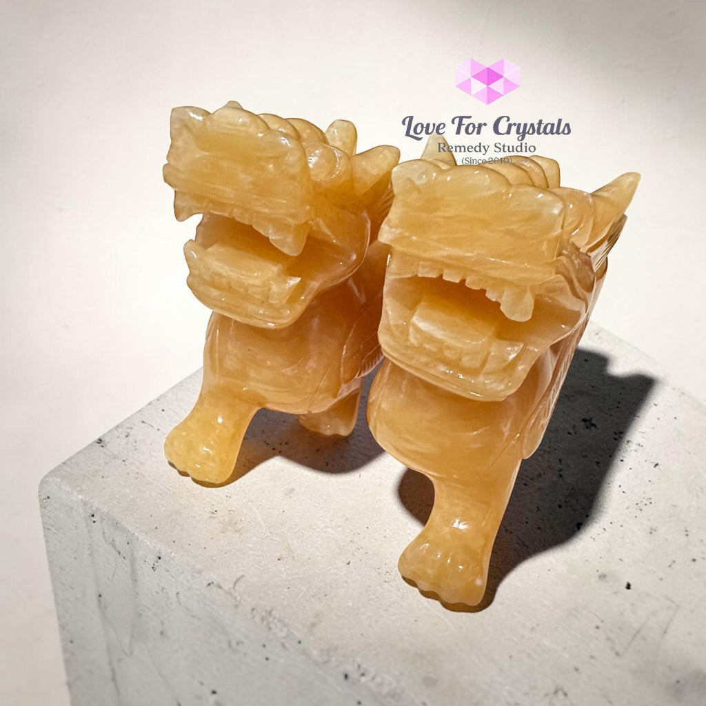 Golden Yellow Jade Calcite Pixiu (4” 6” & 8”) - Jade