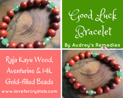 Good Luck Bracelet (Raja Kayu Aventurine & 14K Gold-Filled Beads)6Mm Beads Remedy Bracelets