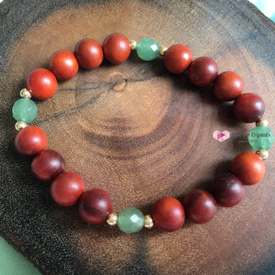 Good Luck Bracelet (Raja Kayu Aventurine & 14K Gold-Filled Beads)6Mm Beads Remedy Bracelets
