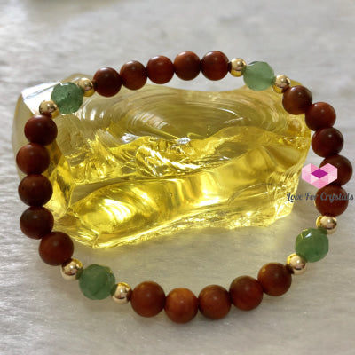 Good Luck Bracelet (Raja Kayu Aventurine & 14K Gold-Filled Beads)6Mm Beads Remedy Bracelets
