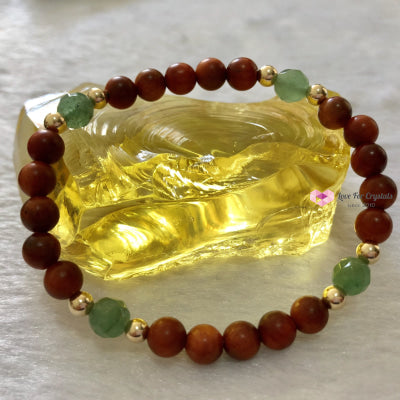 Good Luck Bracelet (Raja Kayu Aventurine & 14K Gold-Filled Beads)6Mm Beads Remedy Bracelets