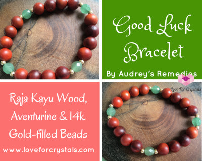 Good Luck Bracelet (Raja Kayu Aventurine & 14K Gold-Filled Beads)6Mm Beads Remedy Bracelets