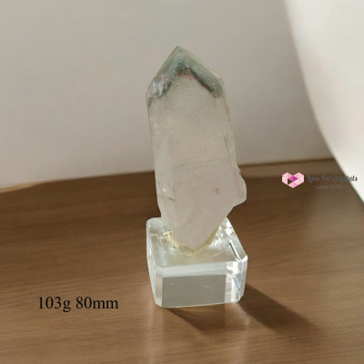 Green and Red Phantom Point in acrylic stand (Brazil) 103g 80mm Phantom Quartz