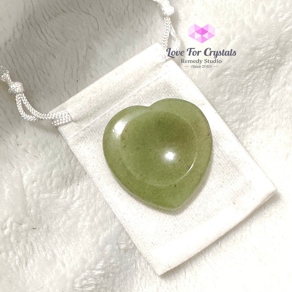 Green Aventurine Heart Worry Stone 40mm (encoded and activated) Random Piece 40mm Worry stone
