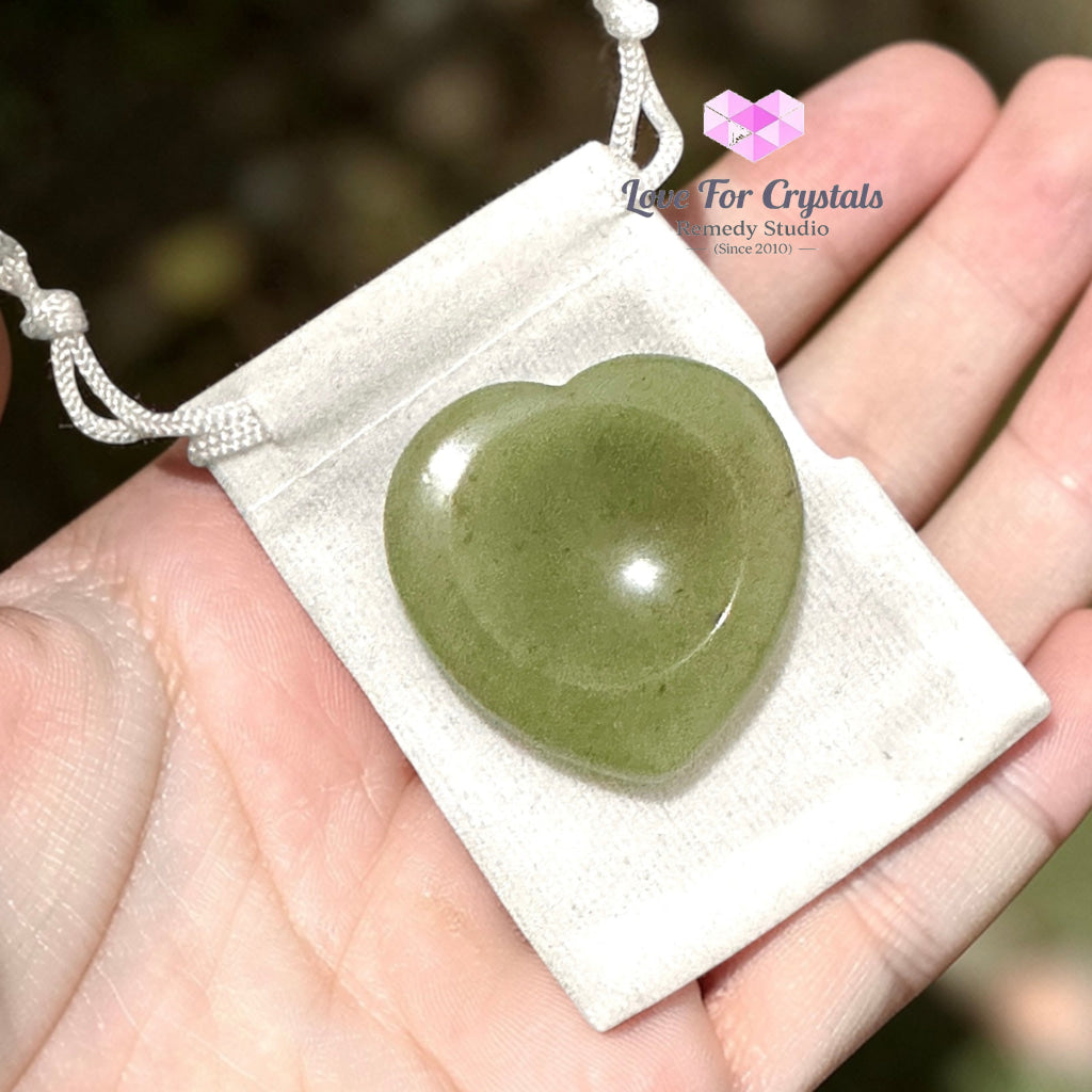 Green Aventurine Heart Worry Stone 40mm (encoded and activated) Random Piece 40mm Worry stone