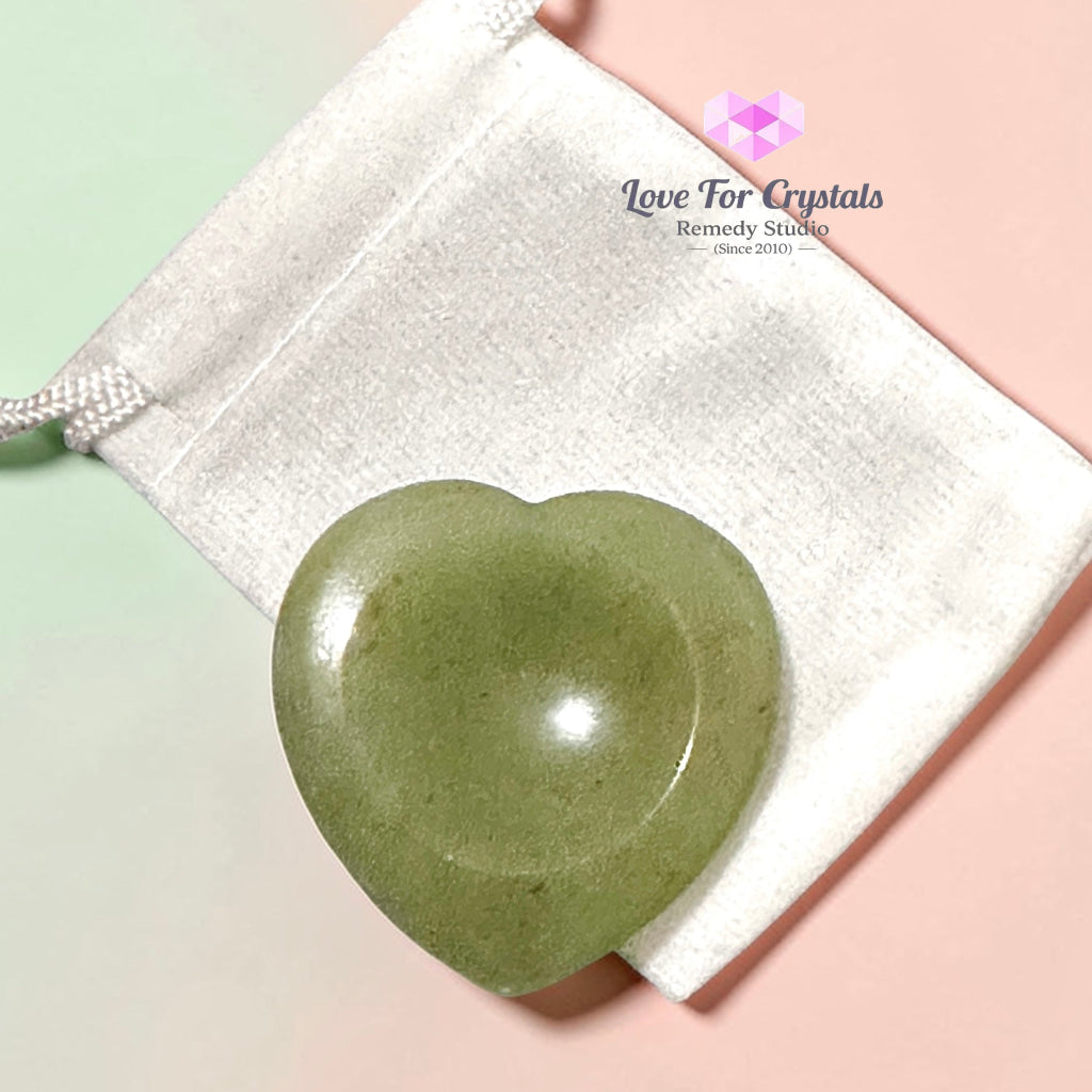 Green Aventurine Heart Worry Stone 40mm (encoded and activated) Random Piece 40mm Worry stone