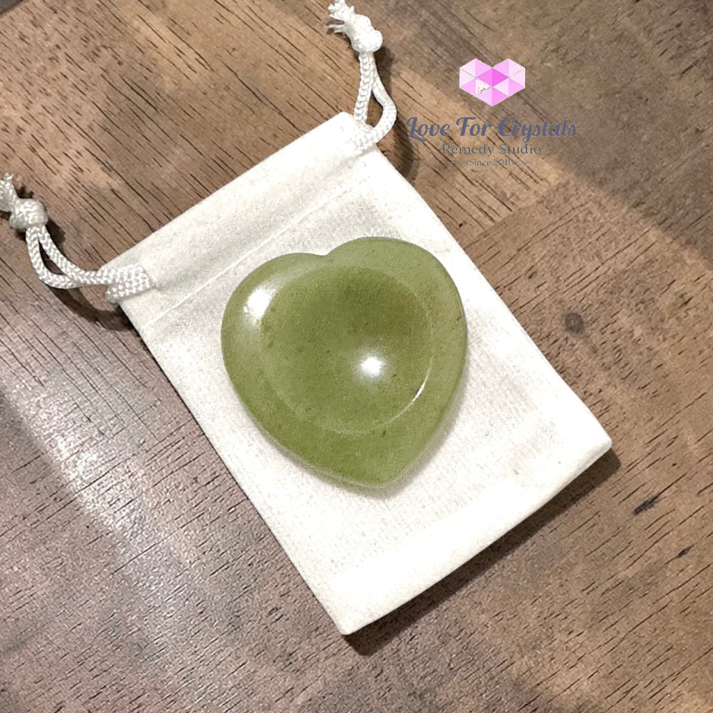 Green Aventurine Heart Worry Stone 40mm (encoded and activated) Random Piece 40mm Worry stone