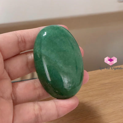 Green Aventurine Palm Stone with Stand 50mm (Luck & Renewal) Pre-coded activated 50mm Random Piece Aventurine