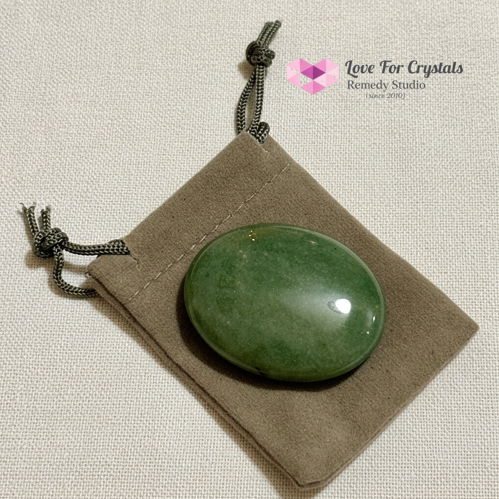 Green Aventurine Prosperity Luck Palm Stone 45mm (encoded & activated) Random Piece (45mm) Aventurine