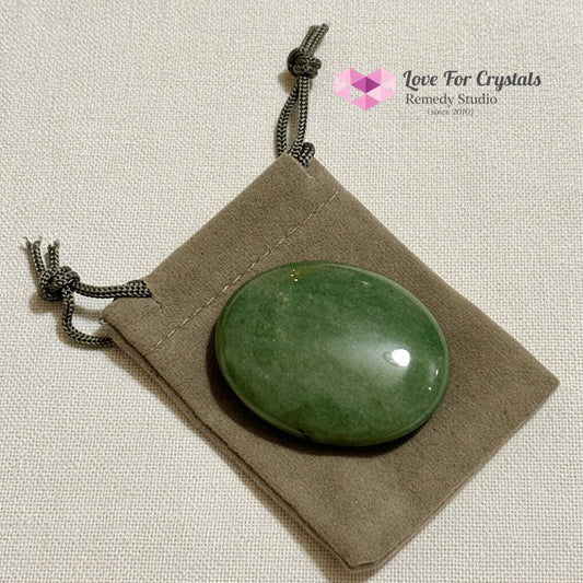 Green Aventurine Prosperity Luck Palm Stone 45mm (encoded & activated) Random Piece (45mm) Aventurine