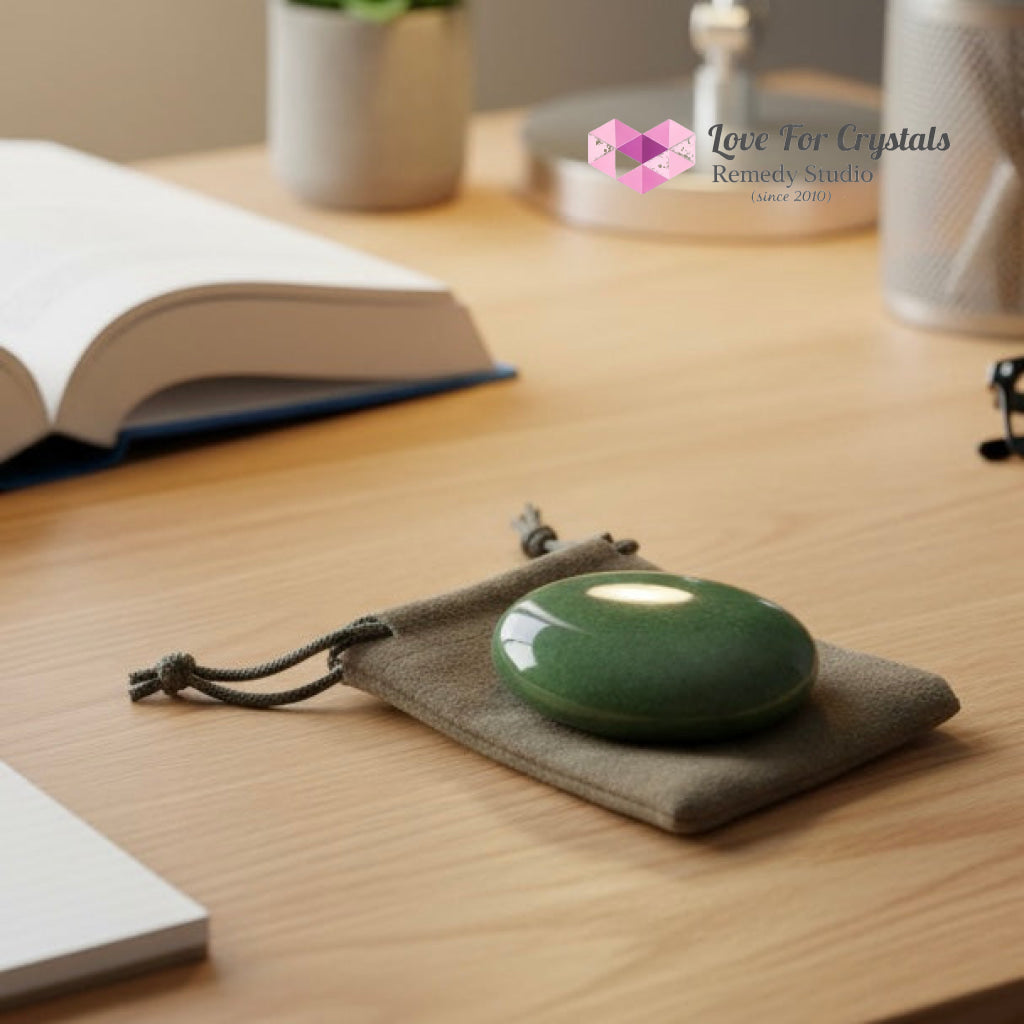 Green Aventurine Prosperity Luck Palm Stone 45mm (encoded & activated) Random Piece (45mm) Aventurine