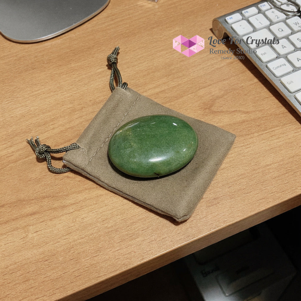 Green Aventurine Prosperity Luck Palm Stone 45mm (encoded & activated) Random Piece (45mm) Aventurine