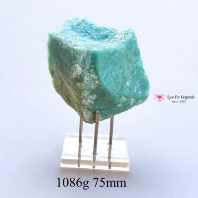 Green Aventurine Raw (FAST MONEY PRE-ACTIVATED STONE) with Acrylic stand 1086g 75mm Raw crystals