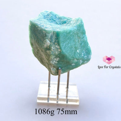 Green Aventurine Raw (FAST MONEY PRE-ACTIVATED STONE) with Acrylic stand 1086g 75mm Raw crystals