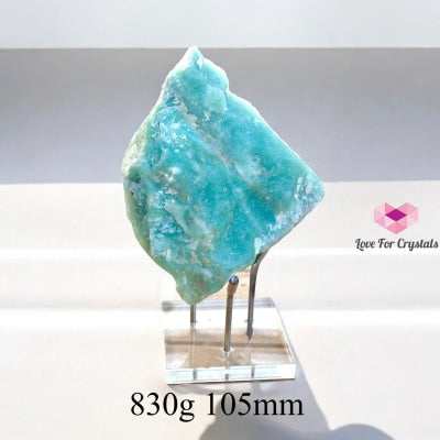 Green Aventurine Raw (FAST MONEY PRE-ACTIVATED STONE) with Acrylic stand 830g 105mm Raw crystals