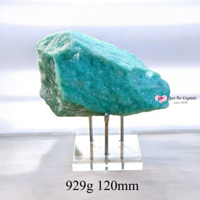 Green Aventurine Raw (FAST MONEY PRE-ACTIVATED STONE) with Acrylic stand 929g 120mm Raw crystals
