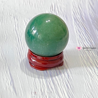 Green Aventurine Spheres 30-40Mm Series With Wooden Stand