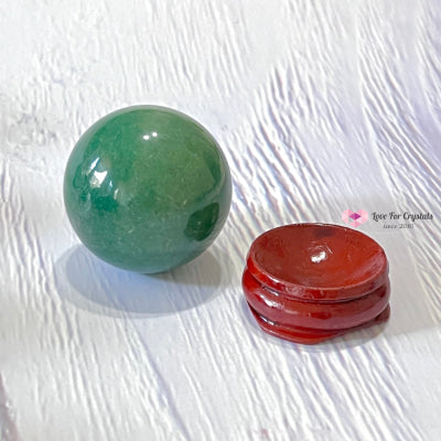 Green Aventurine Spheres 30-40Mm Series With Wooden Stand