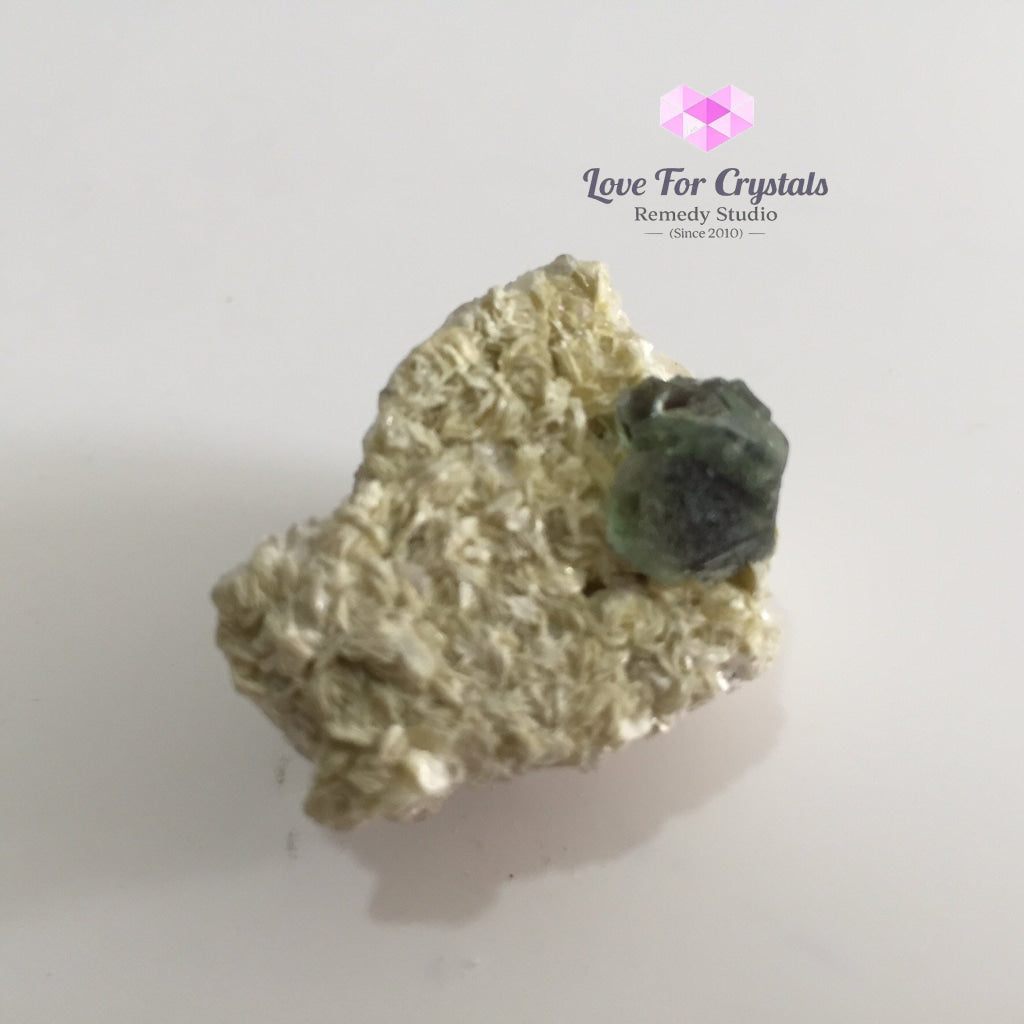 Green Fluorite On Calcite Matrix (Namibia) (#15204) 40X30Mm Raw Stones