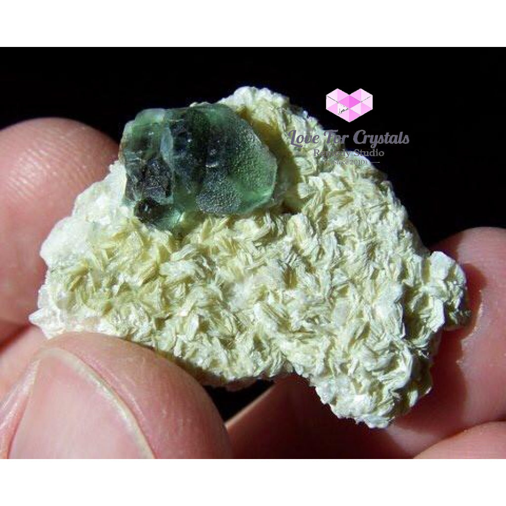 Green Fluorite On Calcite Matrix (Namibia) (#15204) 40X30Mm Raw Stones