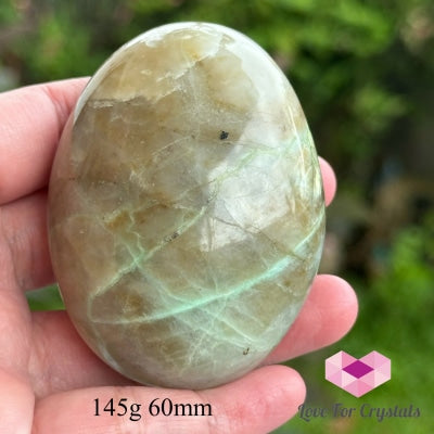 Green Moonstone Garnierite Palm Stone (Madagascar) Rare 145G 60Mm Polished Stones