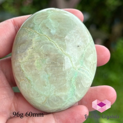 Green Moonstone Garnierite Palm Stone (Madagascar) Rare 96G 60Mm Polished Stones