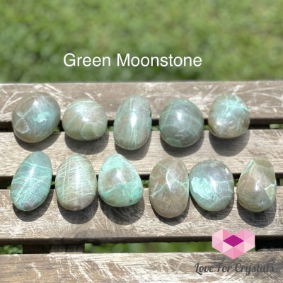 Green Moonstone Garnierite Palm Stone (Madagascar) Rare Polished Stones