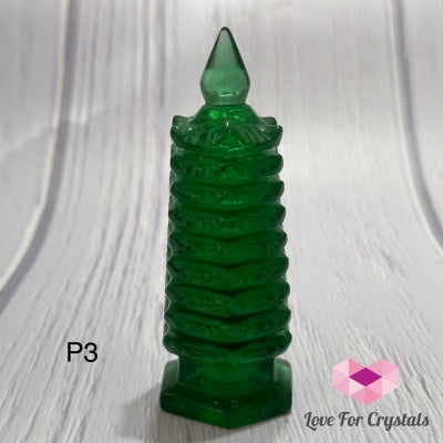 Green Obsidian 9-Tier Pagoda 4 Photo 3 Polished Crystals