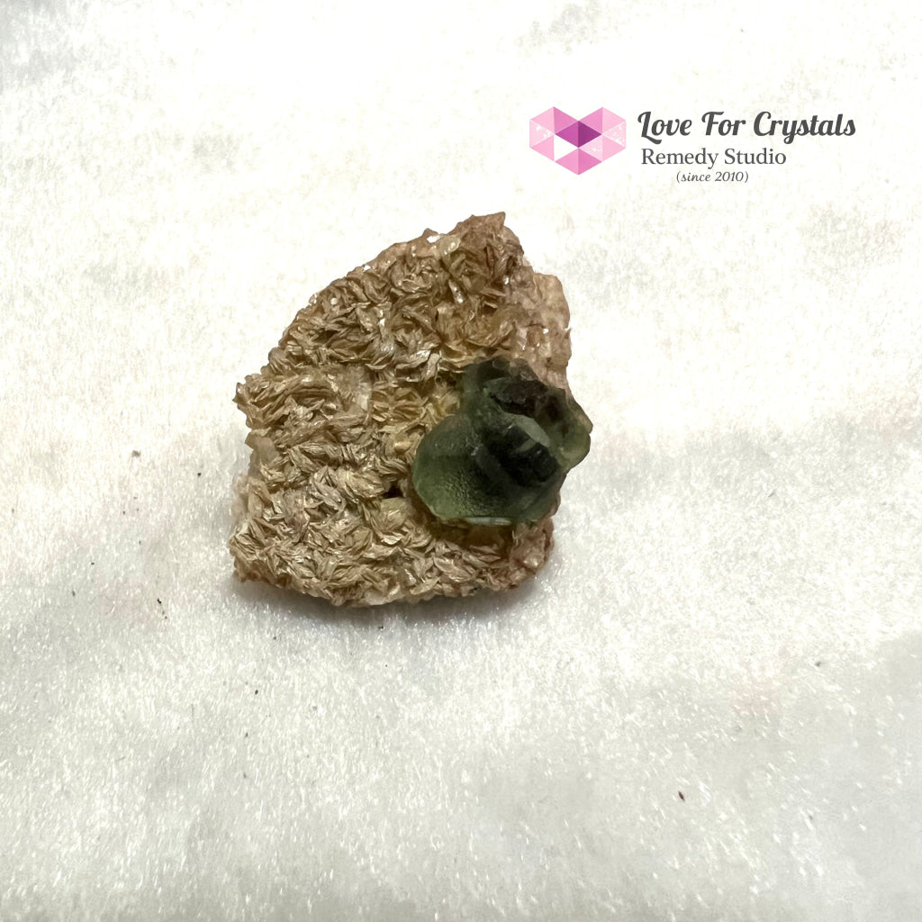 Green Tourmaline In Mica Rock Matrix