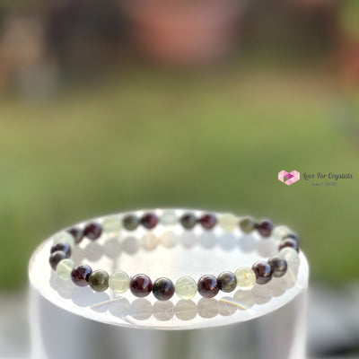 Healing Crystal 6Mm Bracelet (Bloodstone Prehnite And Garnet) Bracelets & Bangles