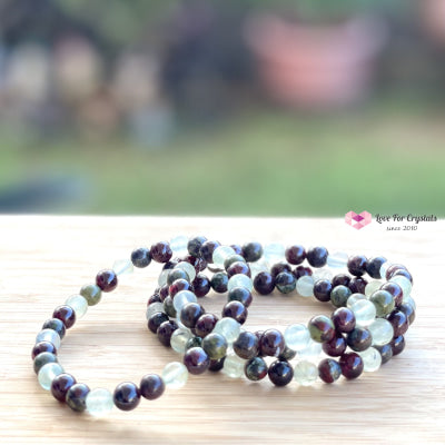 Healing Crystal 6Mm Bracelet (Bloodstone Prehnite And Garnet) Bracelets & Bangles