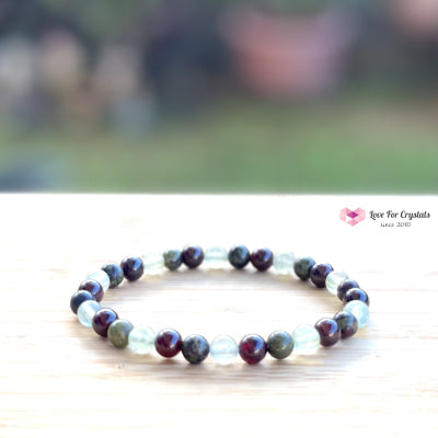 Healing Crystal 6Mm Bracelet (Bloodstone Prehnite And Garnet) Bracelets & Bangles
