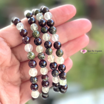 Healing Crystal 6Mm Bracelet (Bloodstone Prehnite And Garnet) Bracelets & Bangles