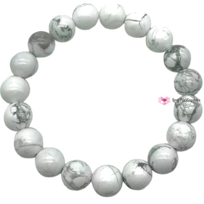 Howlite 8Mm Crystal Bracelet Bracelets & Bangles