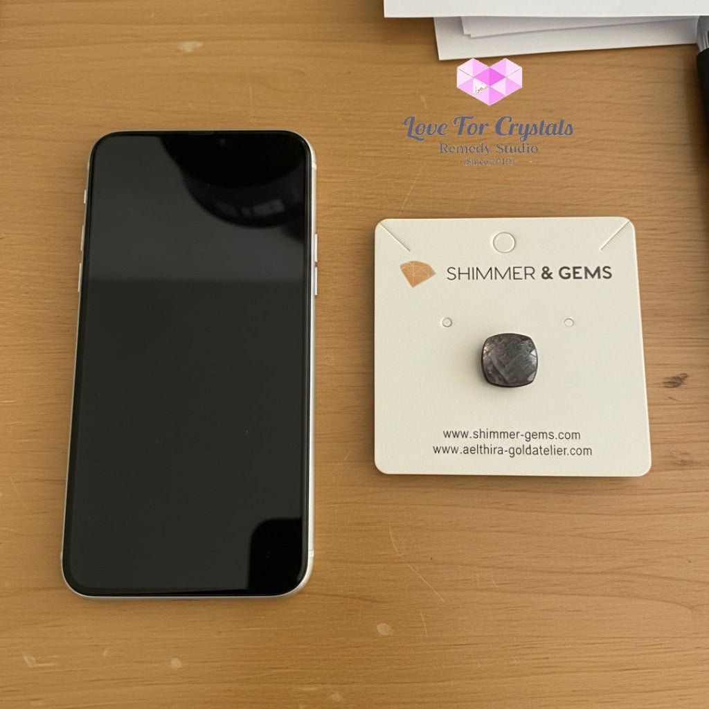 Hypersthene Wealth Magnet Phone Stick-On (12x12mm) 12x12mm Hypersthene